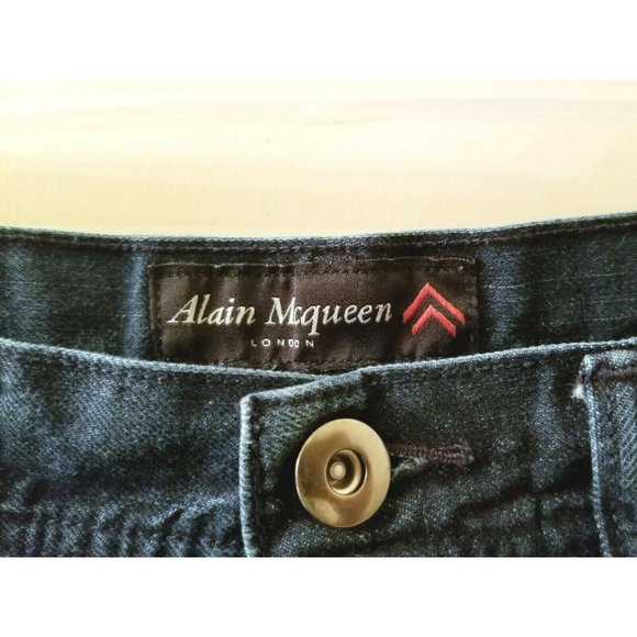 ALAIN MCQUEEN London Jeans Dark Blue Wash High Rise Sz 32 Tapered Leg - Picture 2 of 6